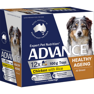 ADVANCE Healthy Ageing Adult All Breed Chicken with Rice Trays 12 x 100g