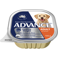 ADVANCE Healthy Weight Adult All Breed Turkey with Rice Trays 12 x 100g