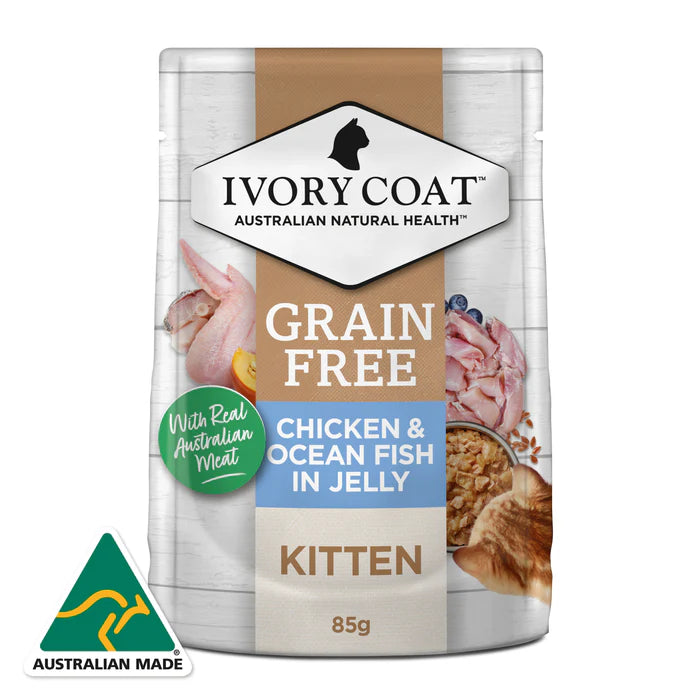 Ivory Coat Kitten Chicken & Ocean Fish In Jelly 85g 12pk