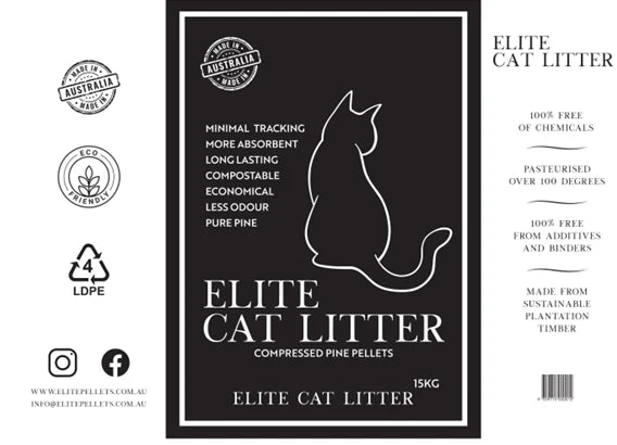 Elite Pelletized Pine Cat Litter 15kg