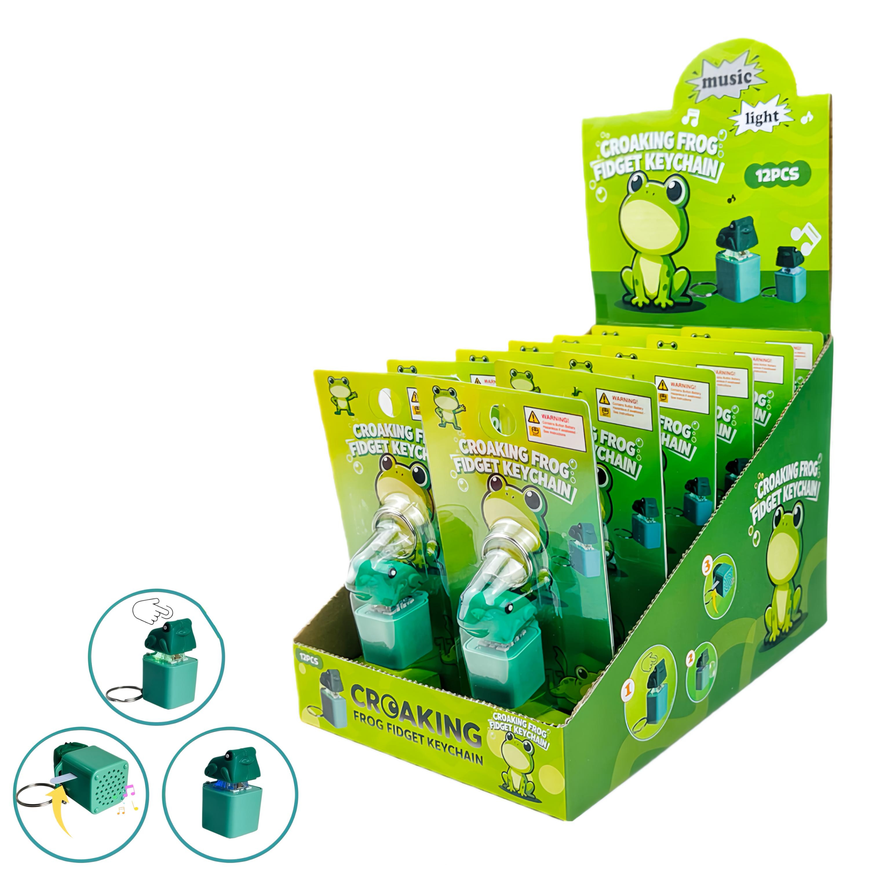 Croaking Frog Fidget Keychain
