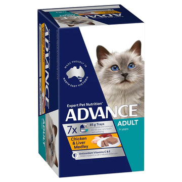 Advance Cat Adult Chicken & Liver Medley Trays 7 x 85g