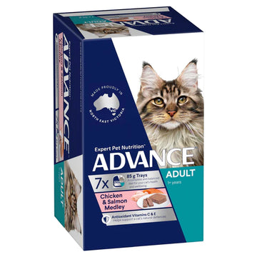 Advance Cat Adult Chicken & Salmon Medley Trays 7 x 85g