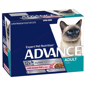 ADVANCE Cat Cat Adult Ocean Fish in Jelly Pouches 12 x 85g