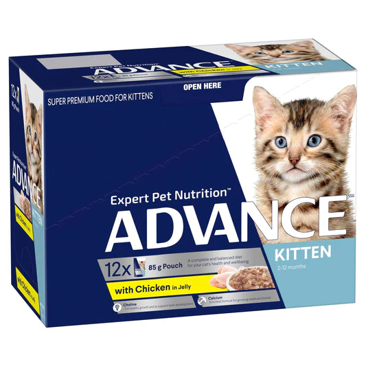 Advance Kitten Chicken in Jelly Pouches 12 x 85g