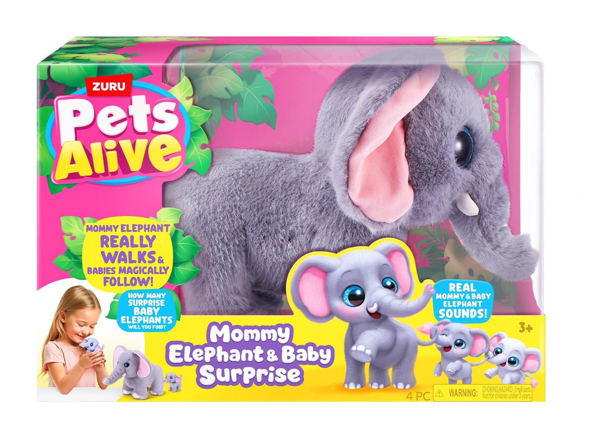 ZURU Pet's Alive Mama Elephant & Baby Surprise