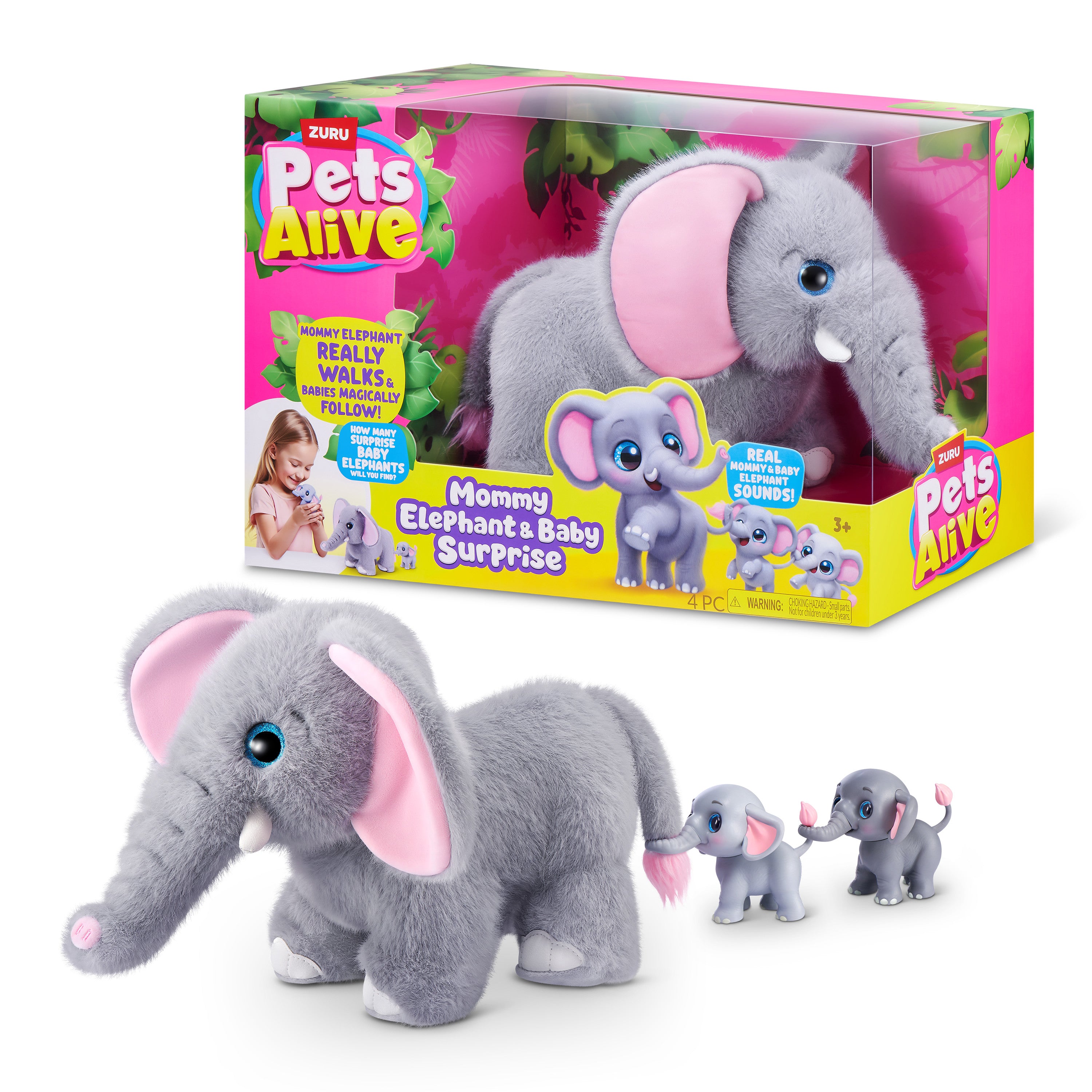 ZURU Pet's Alive Mama Elephant & Baby Surprise