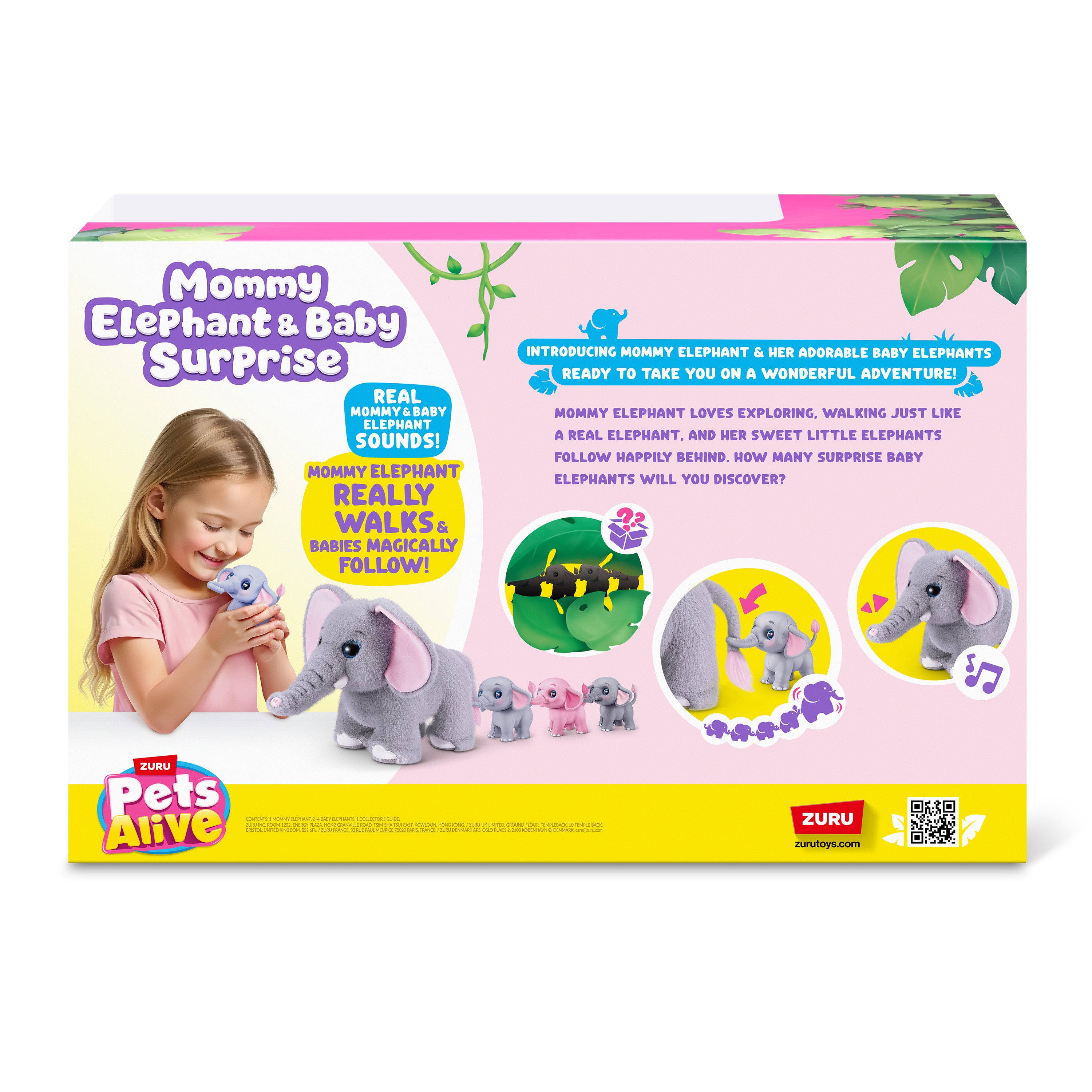 ZURU Pet's Alive Mama Elephant & Baby Surprise