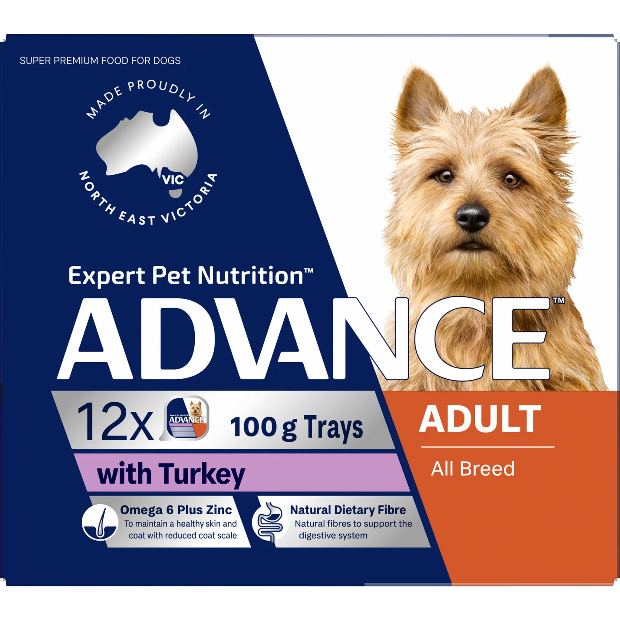 Advance Adult All Breed Turkey Trays 12 x 100g