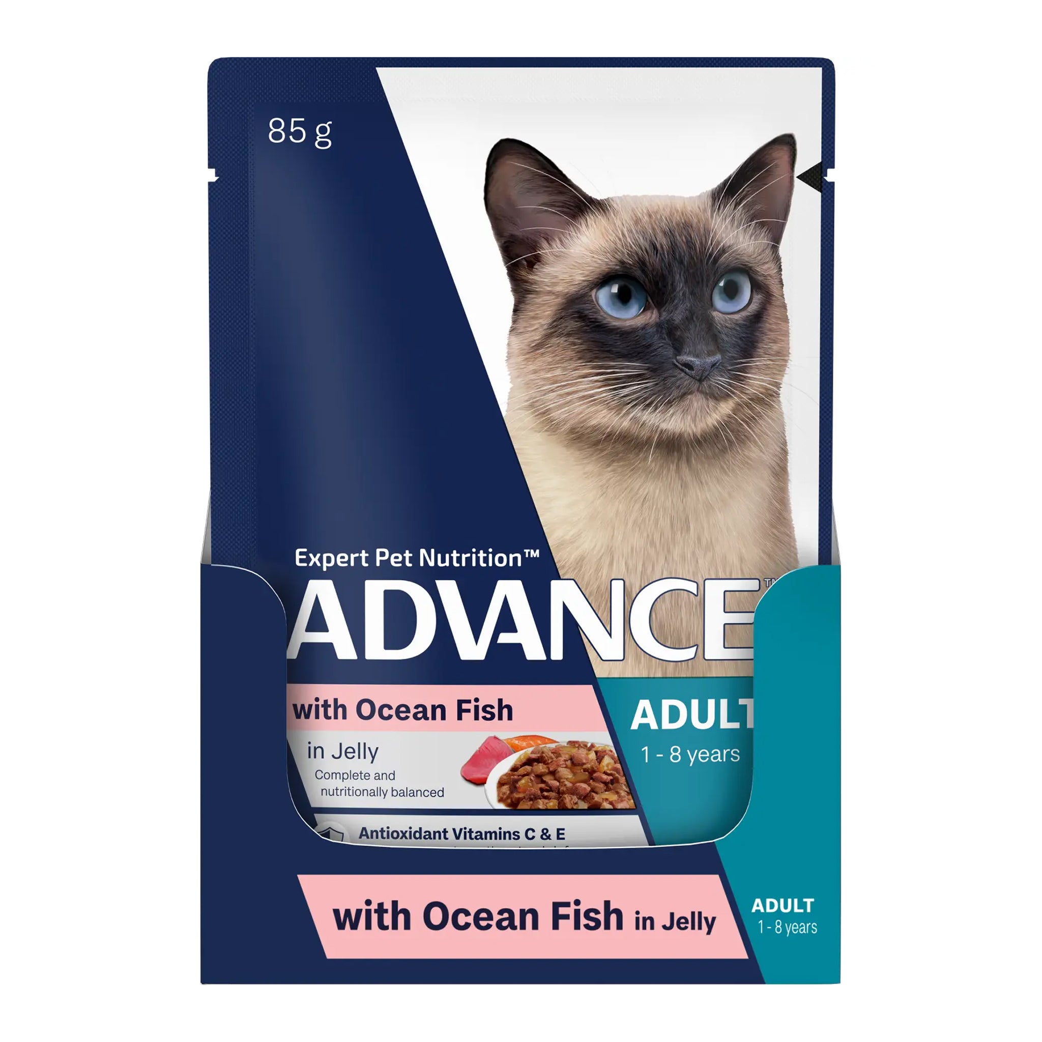 Advance Cat Cat Adult Ocean Fish in Jelly Pouches 12 x 85g
