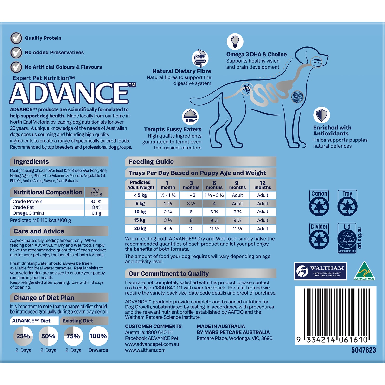 Advance Puppy All Breed Chicken with Rice Wet Dog Food 12 x 100g