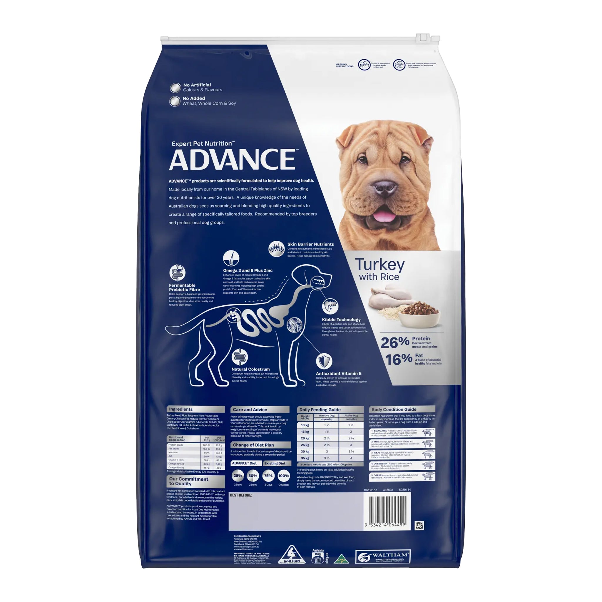 Advance Dog Sensitive Skin & Digestion Turkey Rice