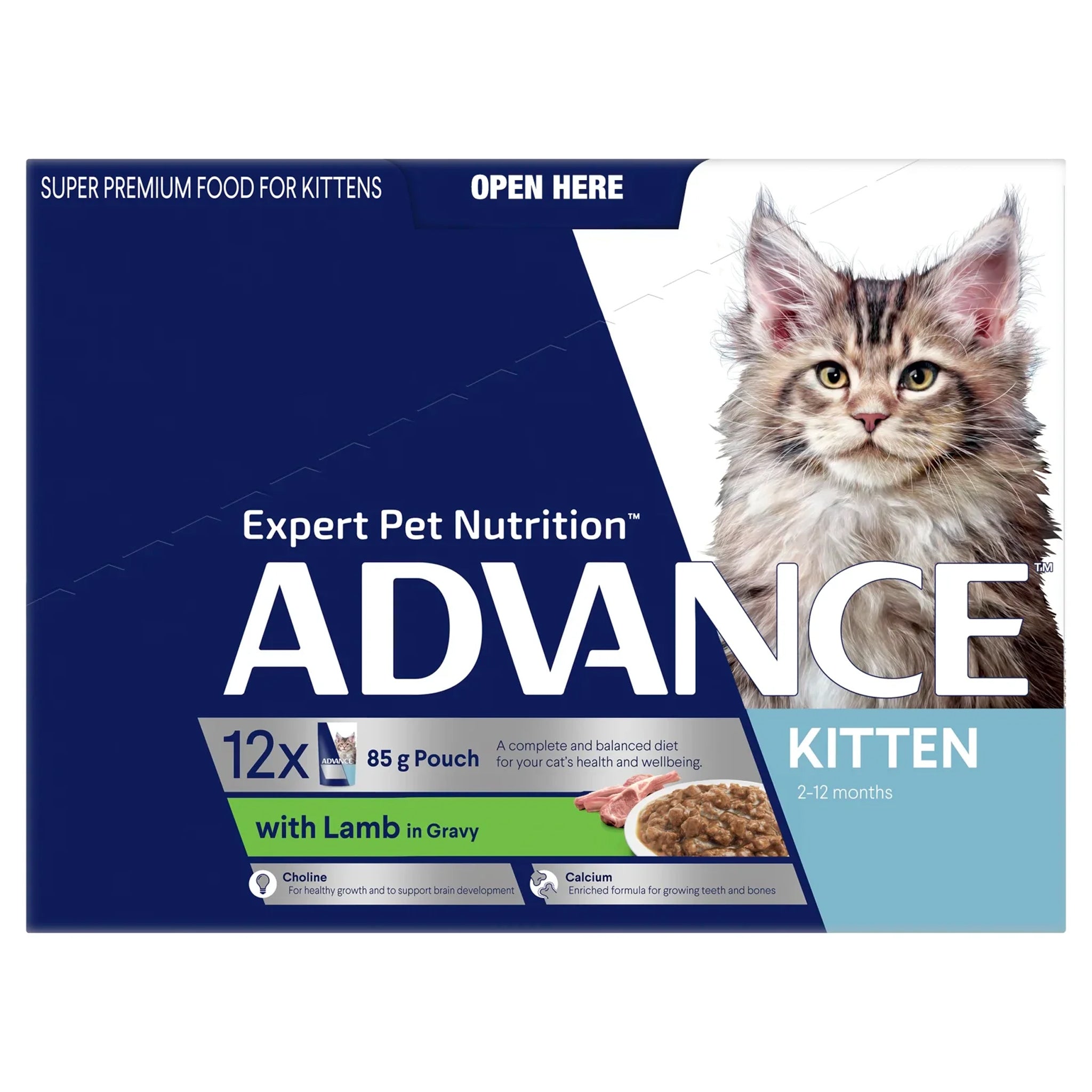 Advance Kitten Lamb in Gravy Pouches 12 x 85g