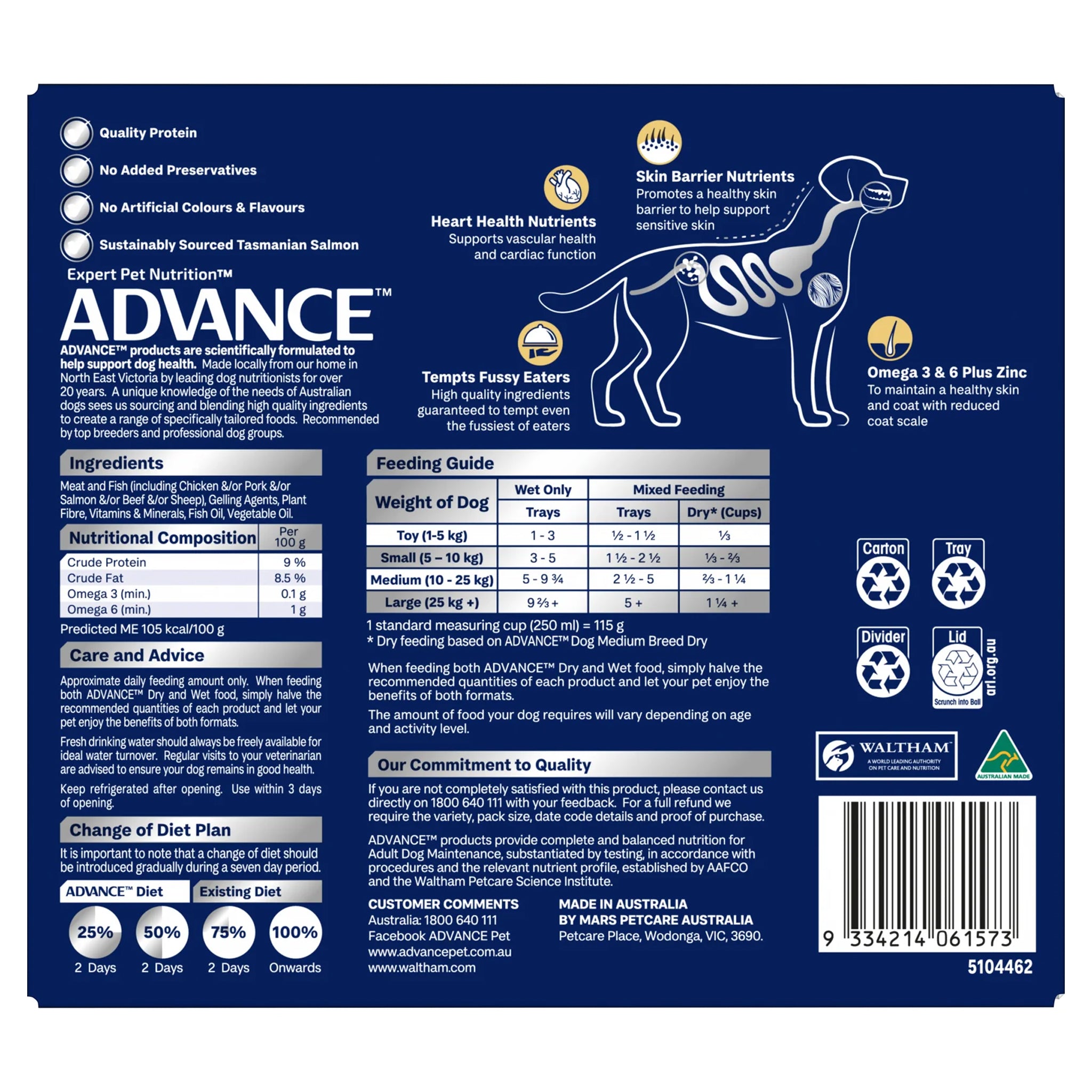 Advance Oodles Adult with Salmon Trays 12 x 100g