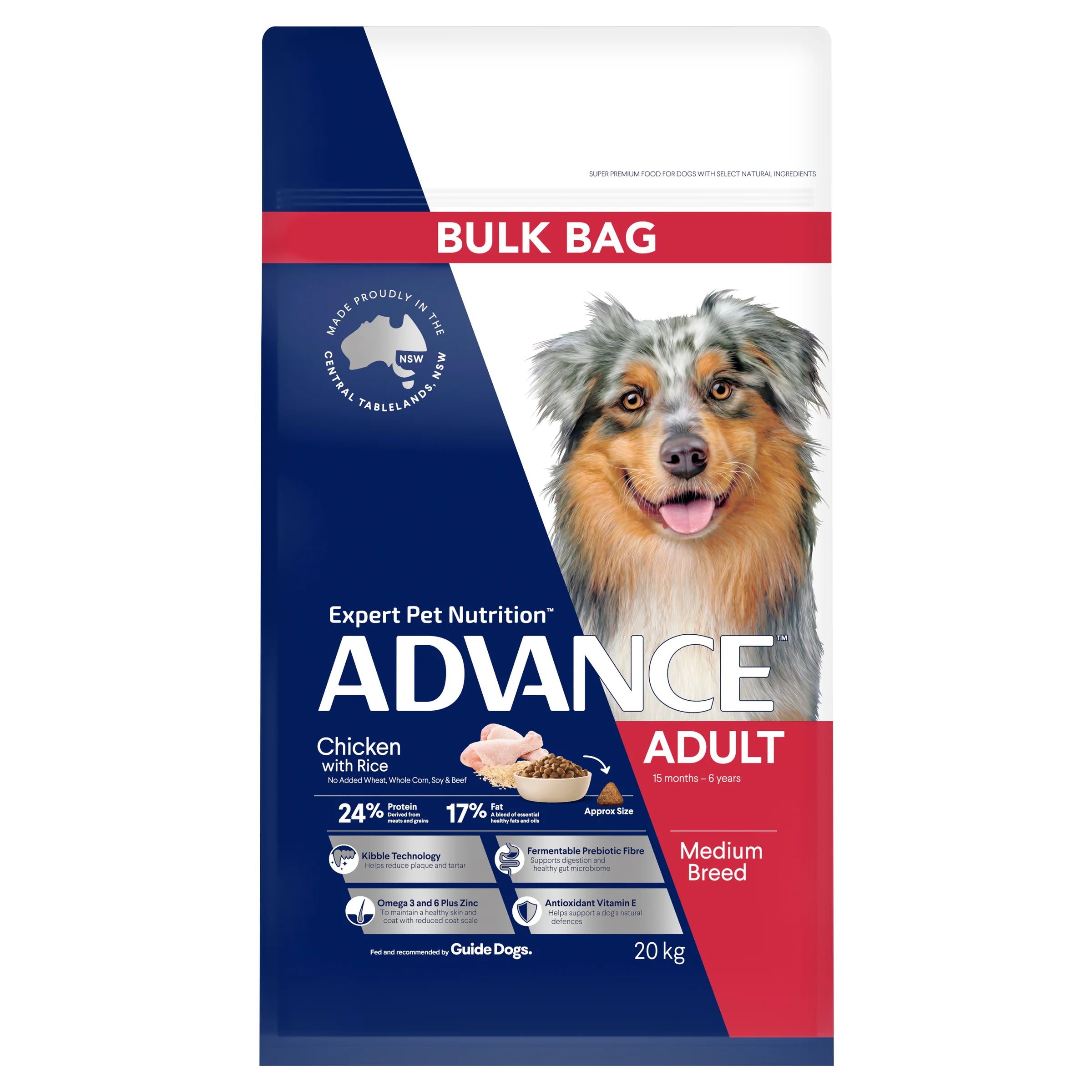 Advance Dog Adult Medium Breed -  Chicken & Rice/Lamb & Rice