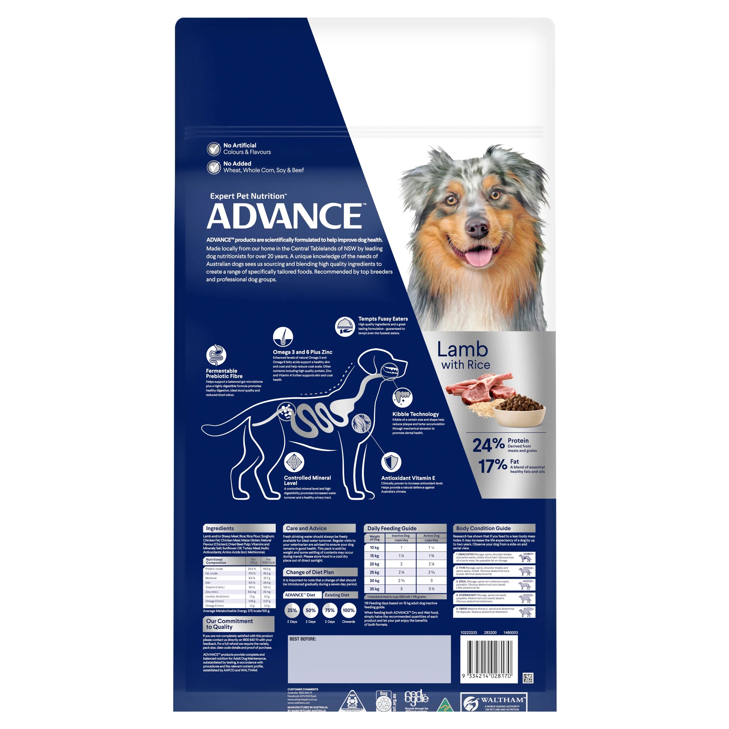 Advance Dog Adult Medium Breed -  Chicken & Rice/Lamb & Rice