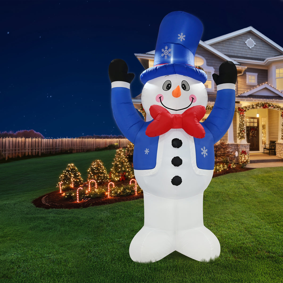 Inflatable Frosty Snowman High Five 365cm