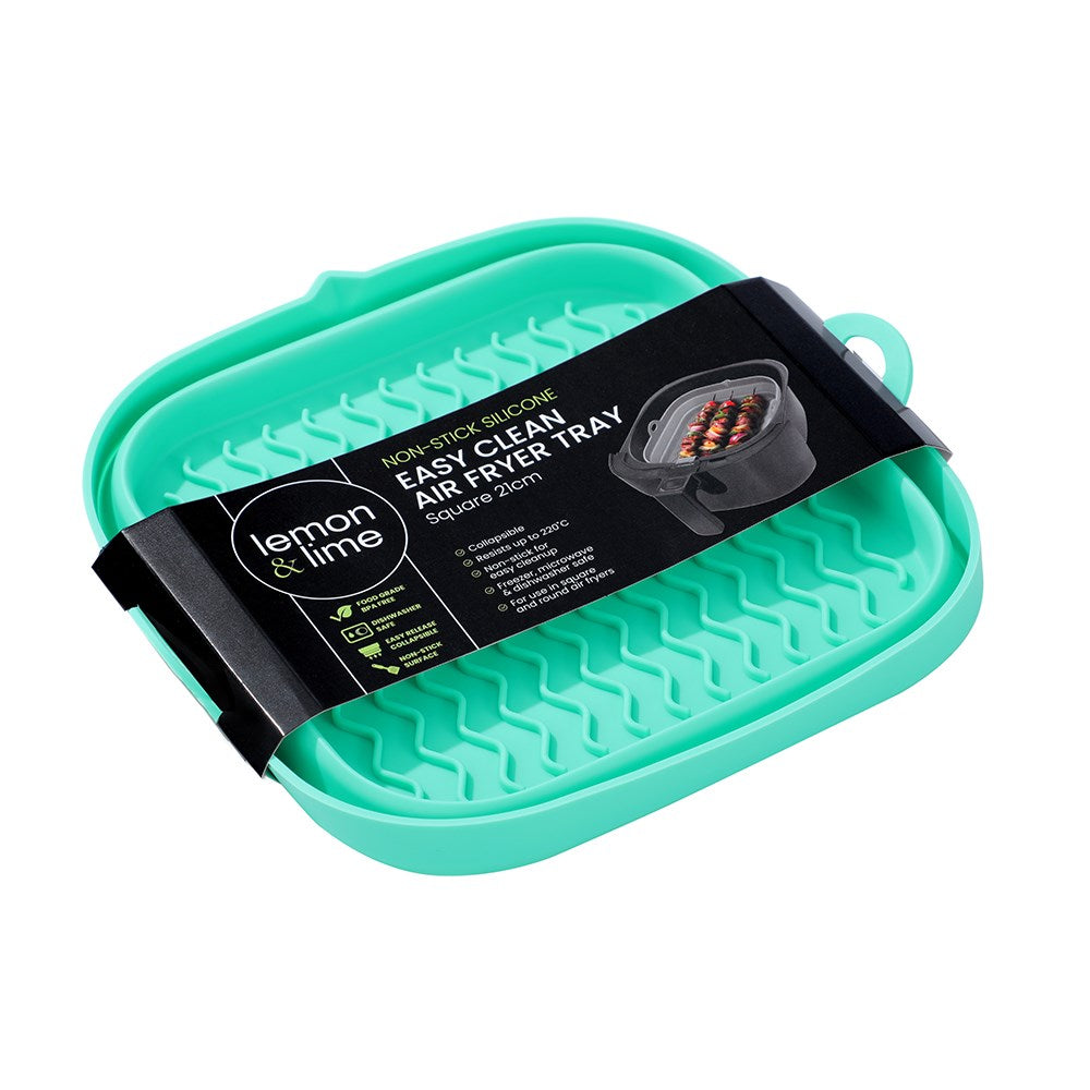 Air Fryer Silicone Collapsible Tray - Square 21cm (Assorted)