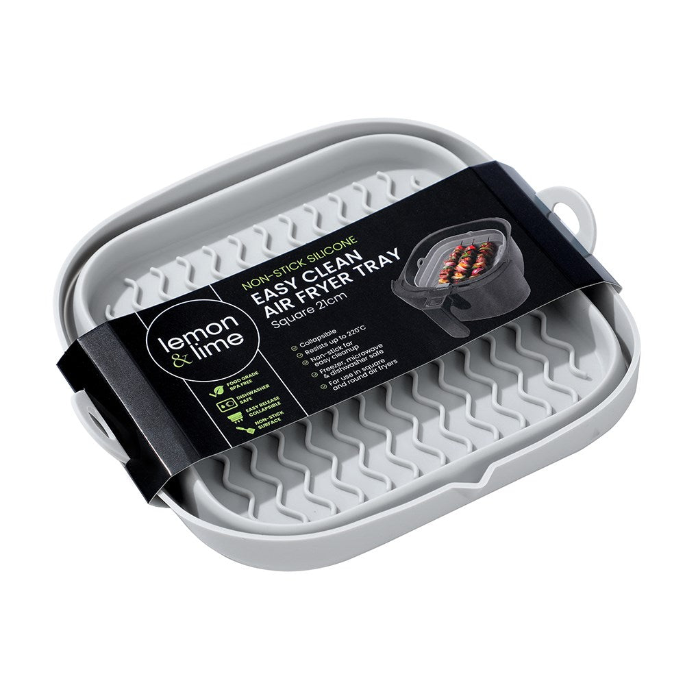 Air Fryer Silicone Collapsible Tray - Square 21cm (Assorted)