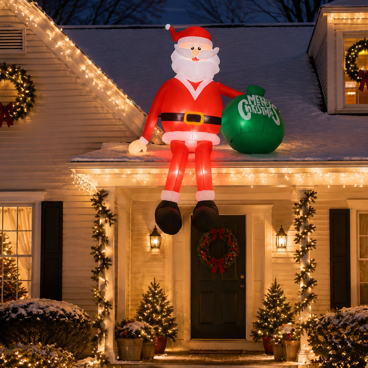 Inflatable Roof Santa with Sack 220cm