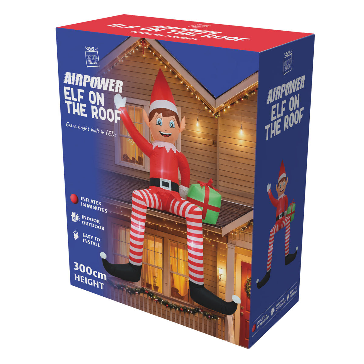 Inflatable Roof Waving Elf 305cm