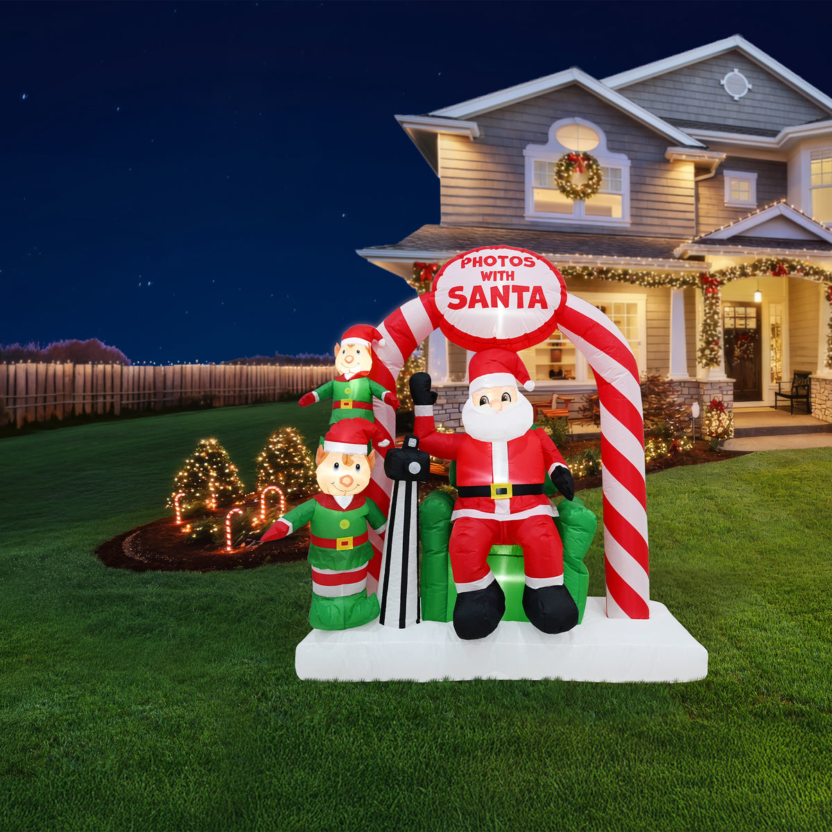 Inflatable Santa Photo Booth Camera Flash 180cm