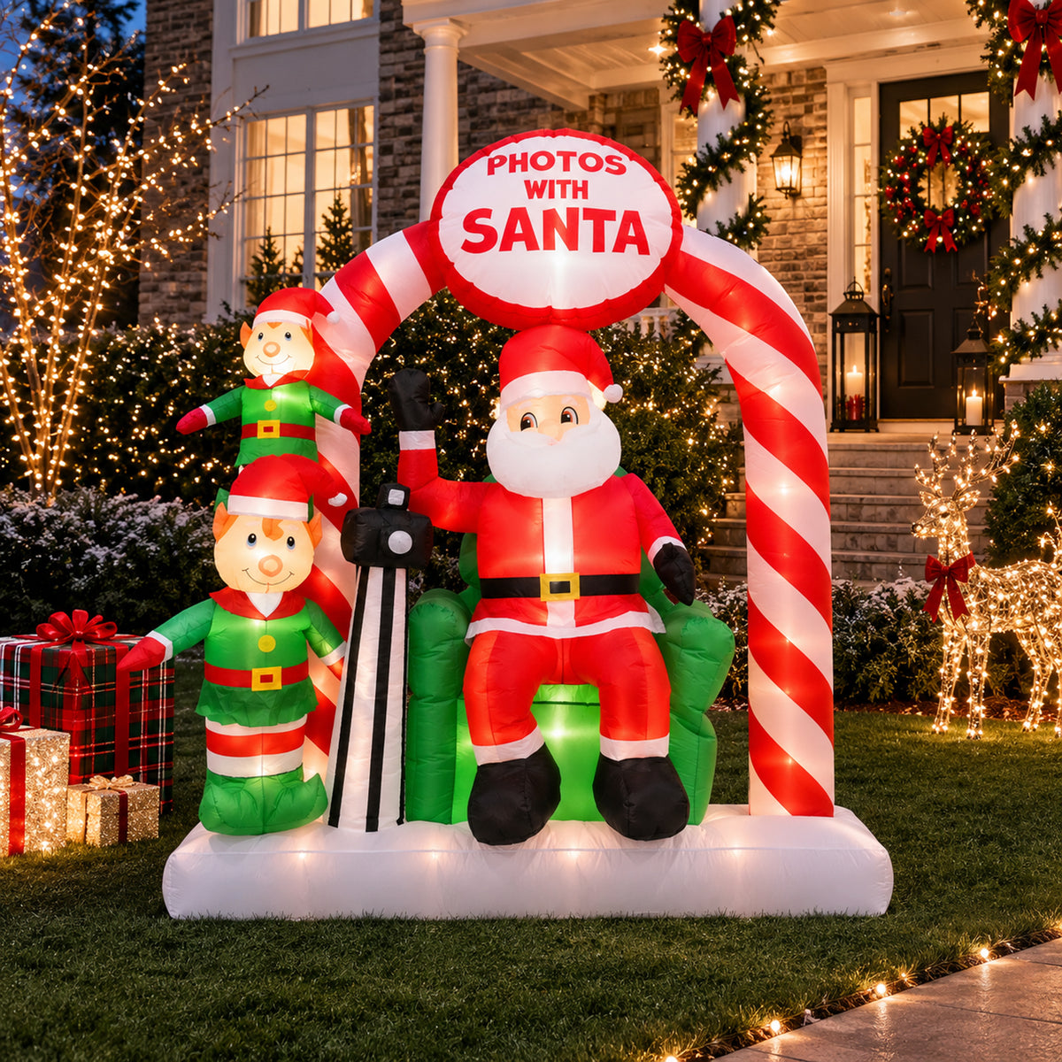 Inflatable Santa Photo Booth Camera Flash 180cm