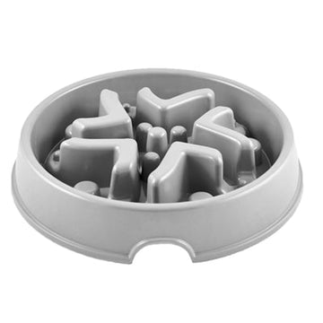 ALL FUR YOU Dog Bamboo Slow Feeder Bowl Grey