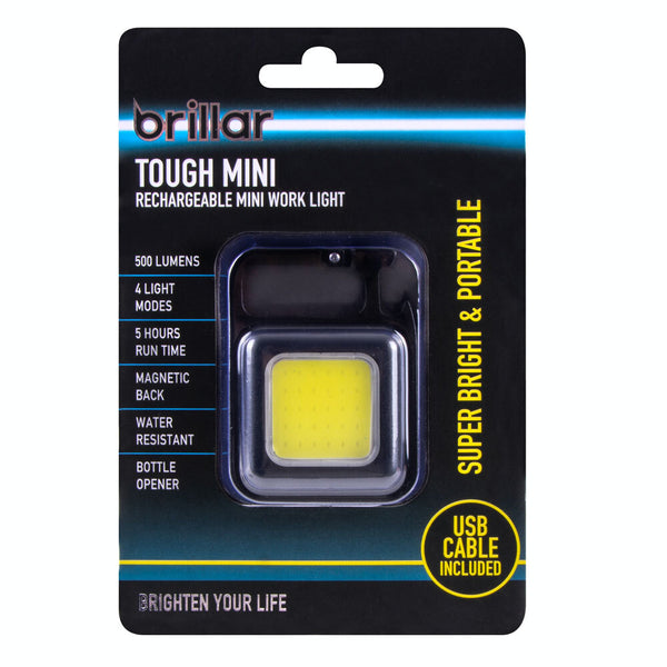 2PK Brillar Rechargeable Tough Mini COB Work Light 500lm