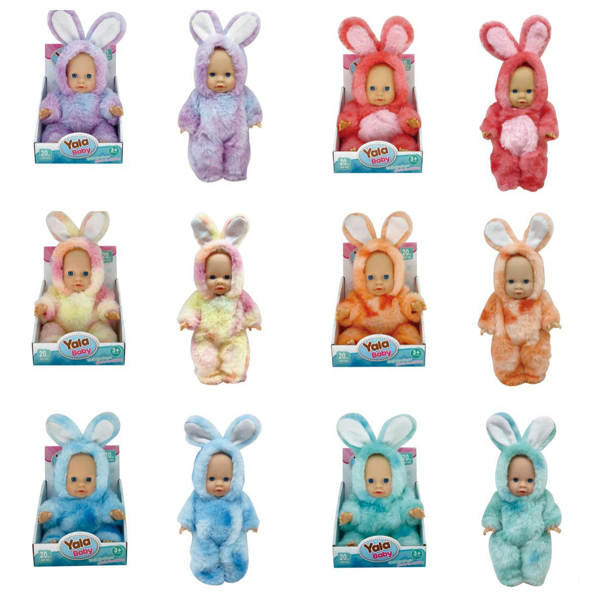 Baby Doll 20cm with Soft Bunny Outfit Assorted
