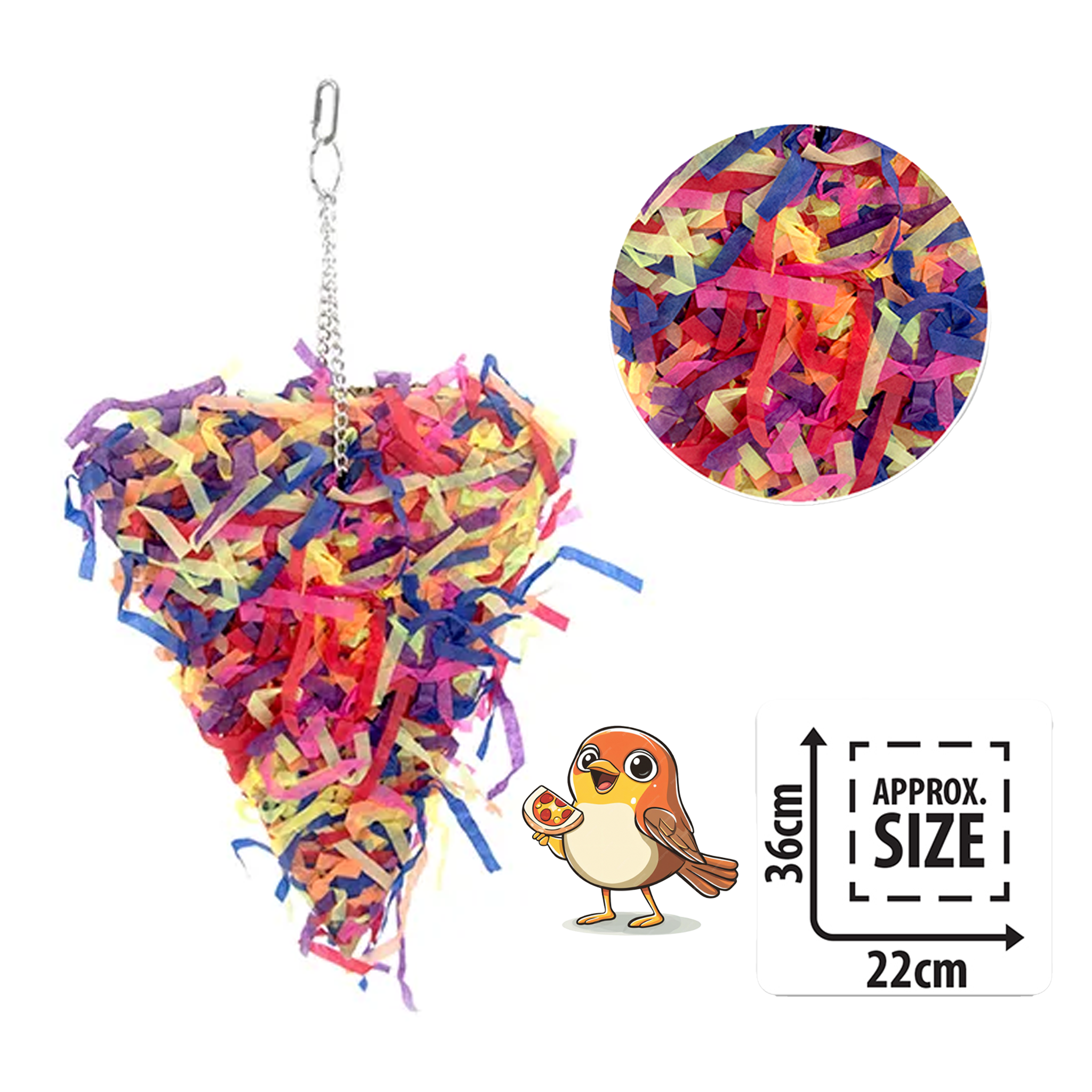 Bainbridge Bird Toys - Destructive Shredz Pizza