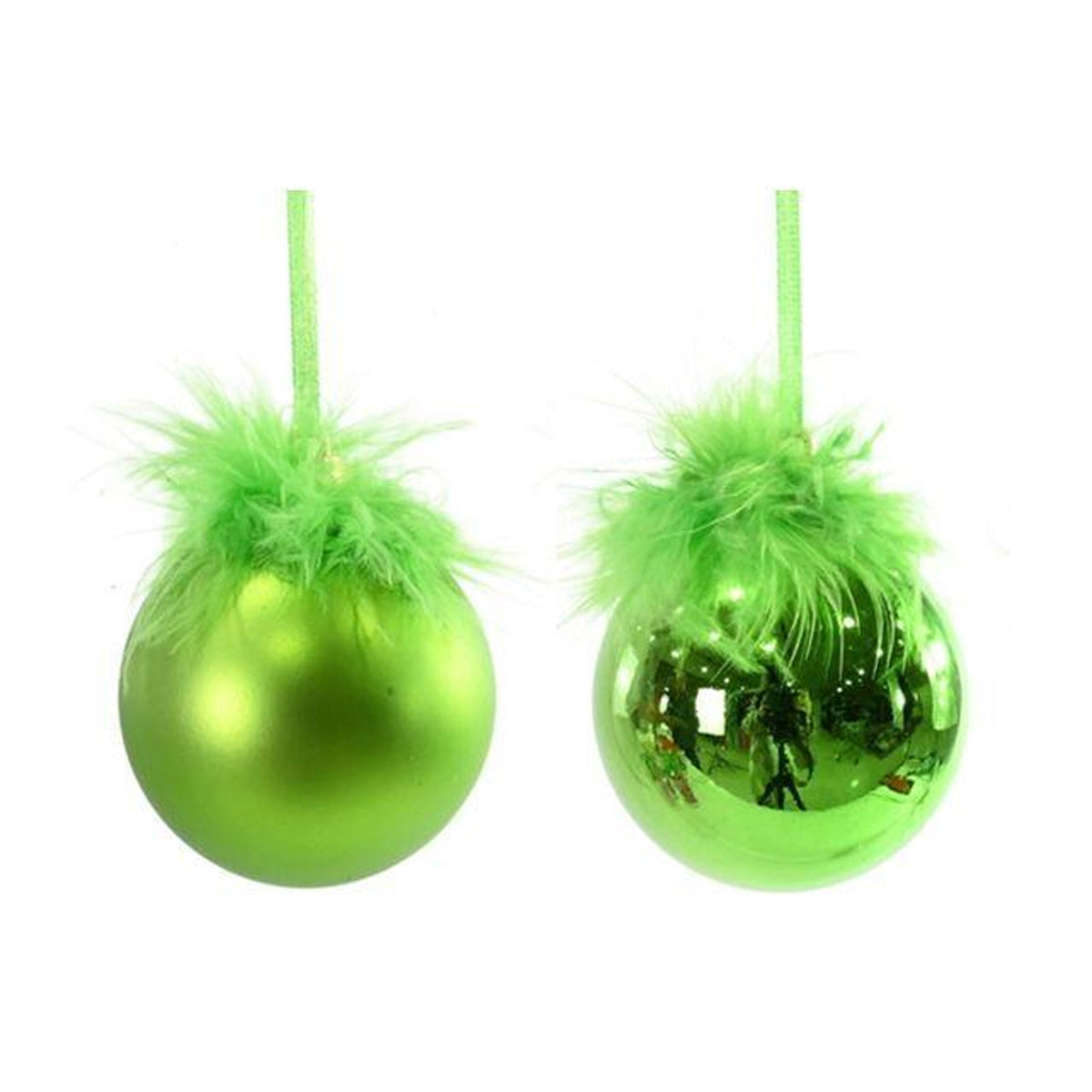 Bauble Fur Topped 6cm 8pk