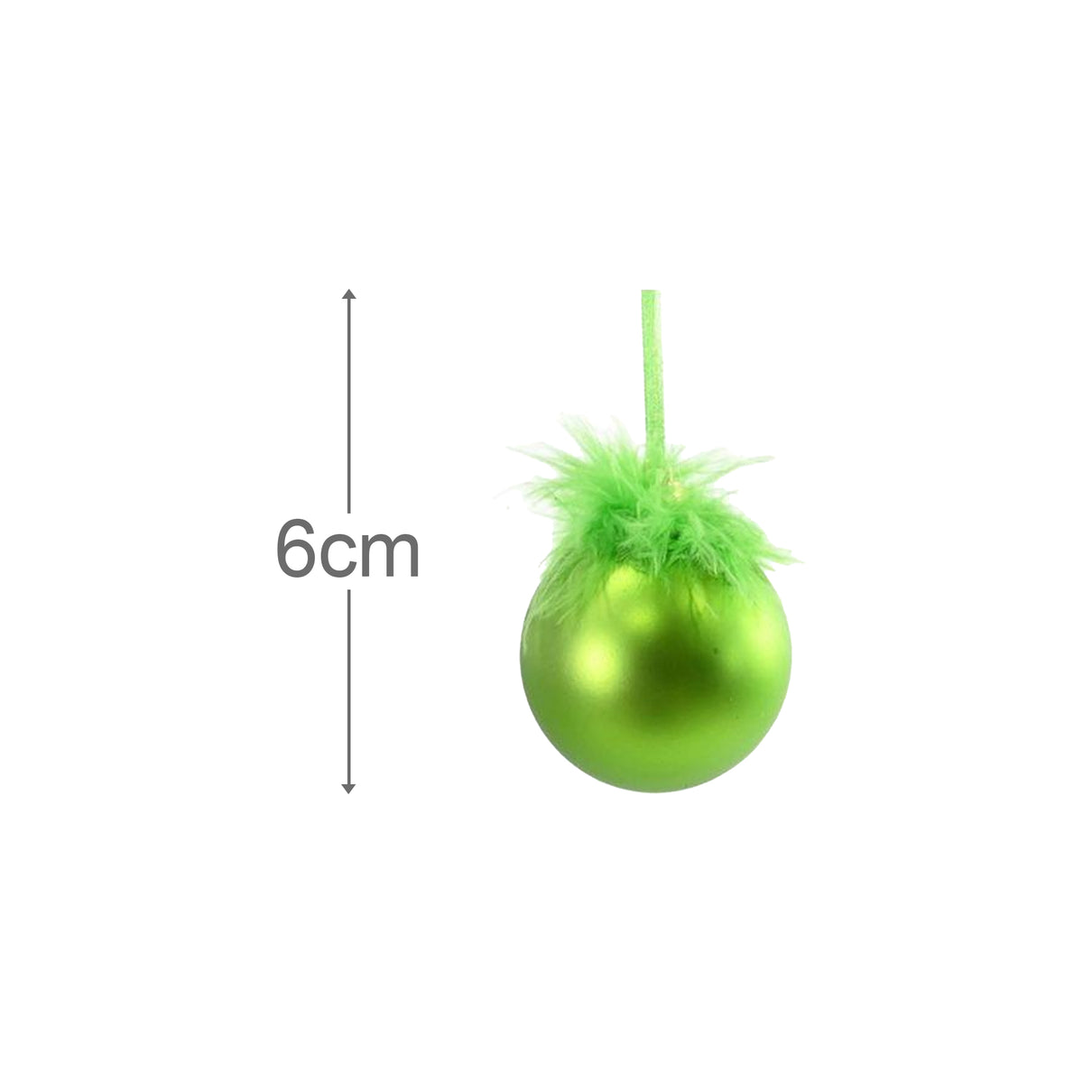 Bauble Fur Topped 6cm 8pk