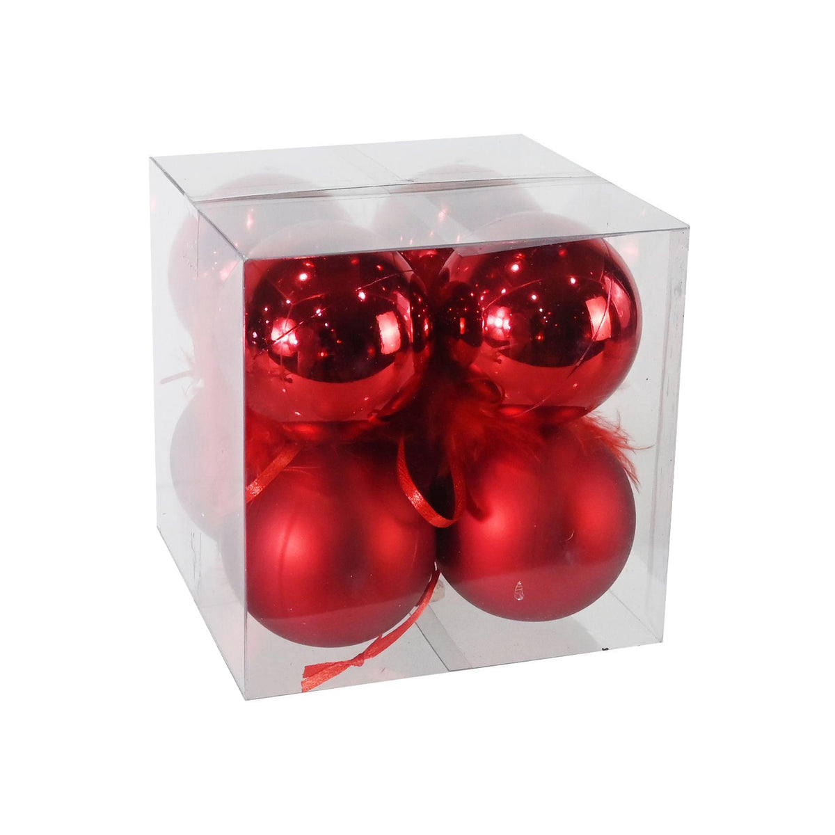 Bauble Fur Topped 6cm 8pk