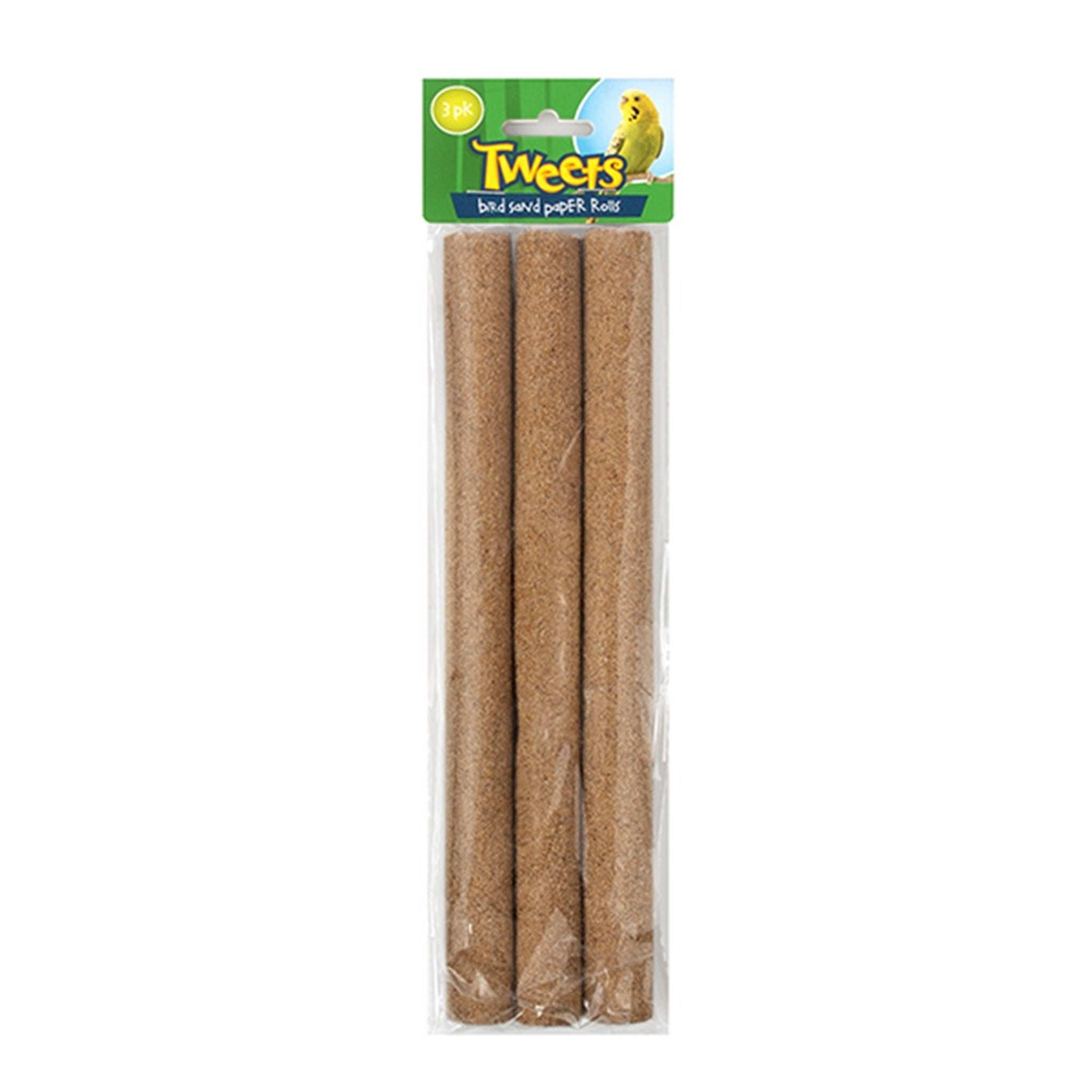 Bird Sand Paper Rolls Pk3 Grinding Beak/Claws 25x2cm