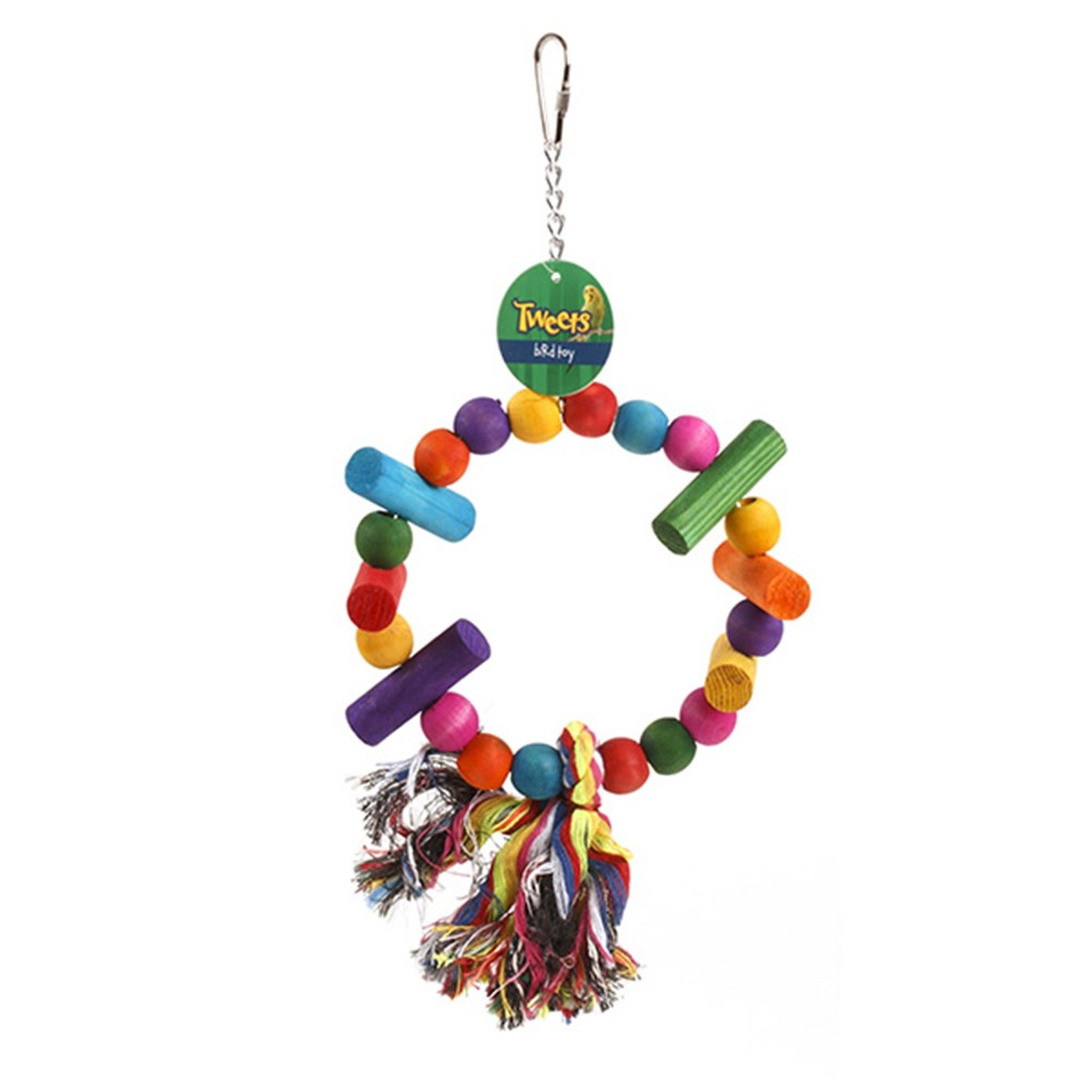 Bird Toy Round w Tassels 38x20cm