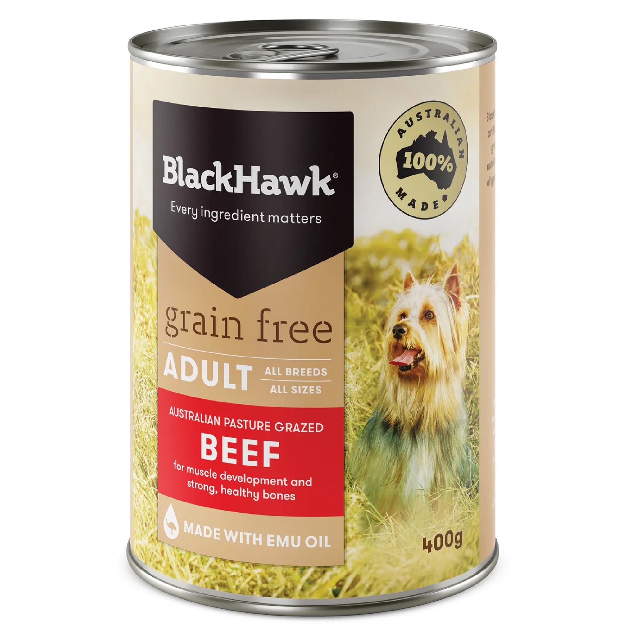 Black Hawk Adult All Breeds Grain Free Wet Dog Food 12 x 400g