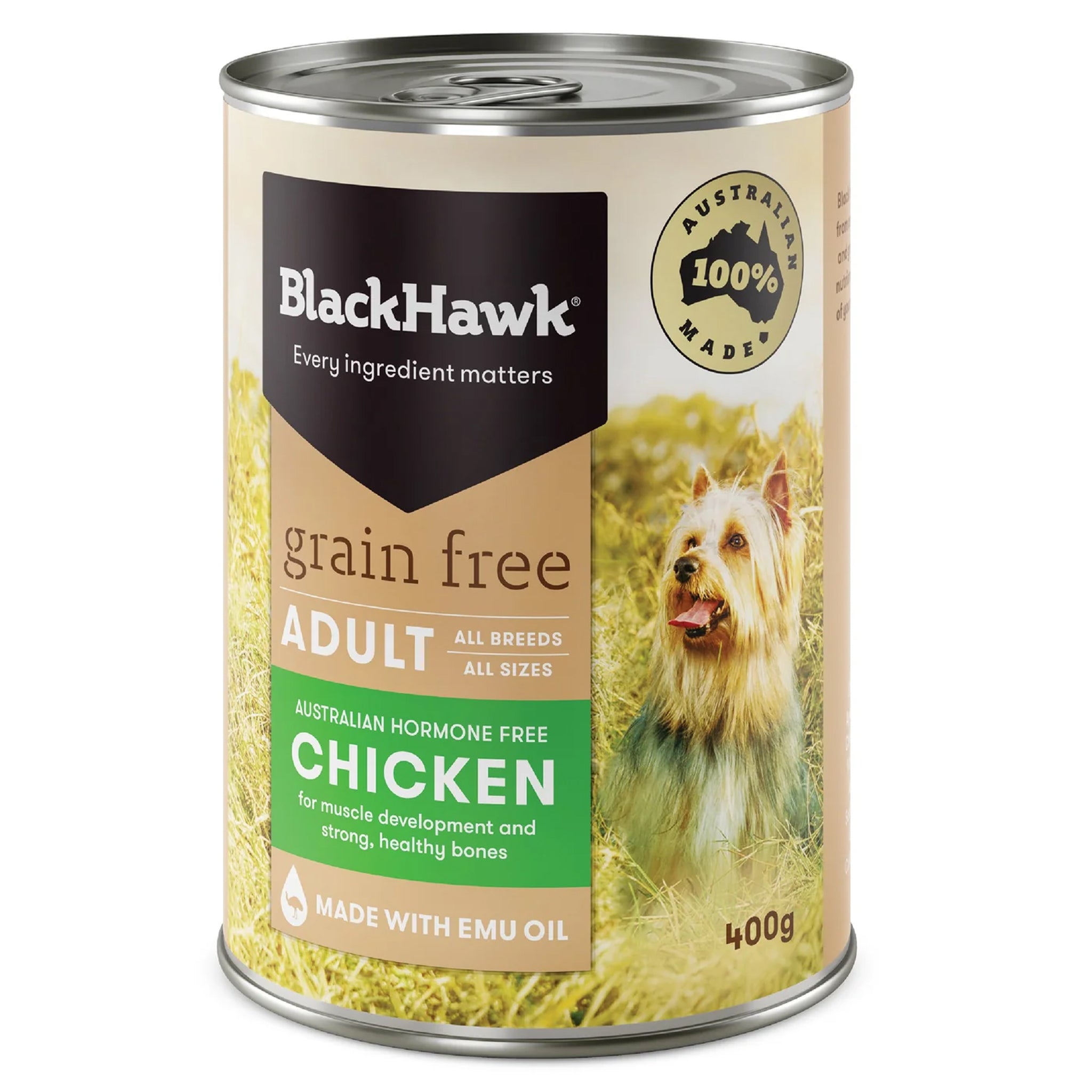 Black Hawk Adult All Breeds Grain Free Wet Dog Food 12 x 400g