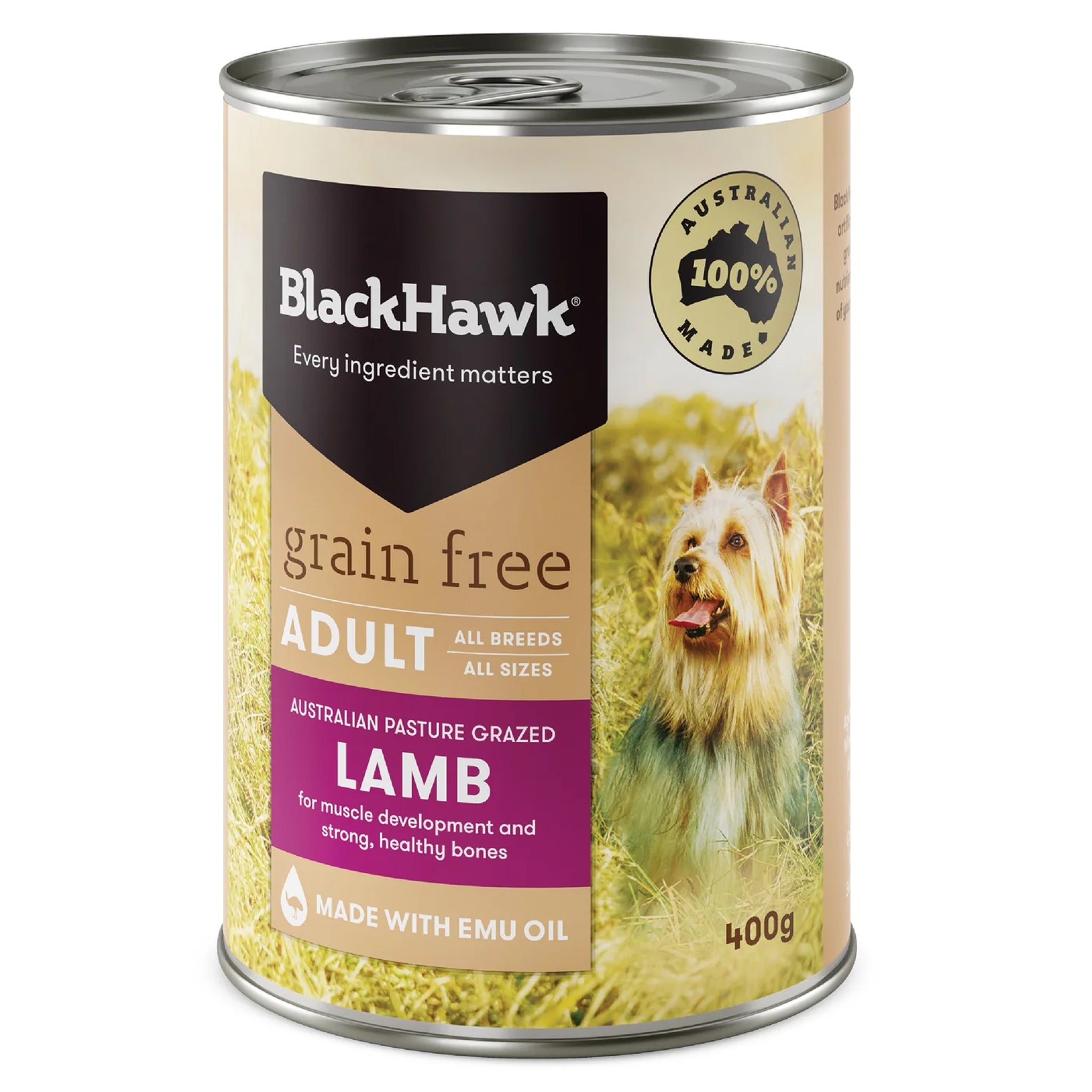 Black Hawk Adult All Breeds Grain Free Wet Dog Food 12 x 400g