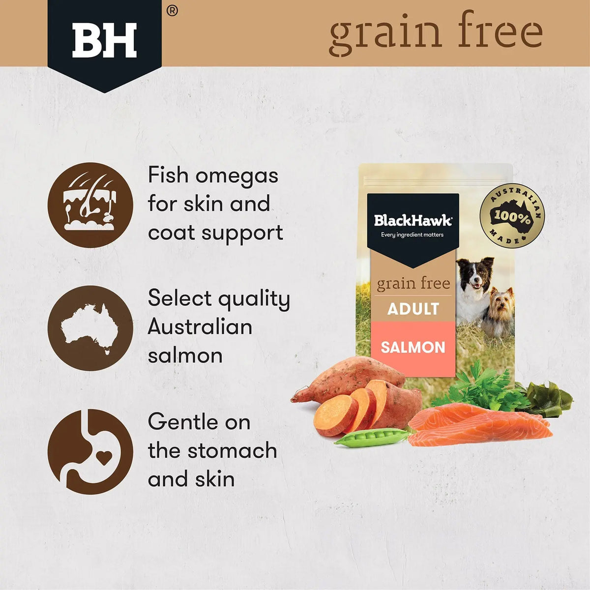 Black Hawk Adult Grain Free Salmon Dry Dog Food