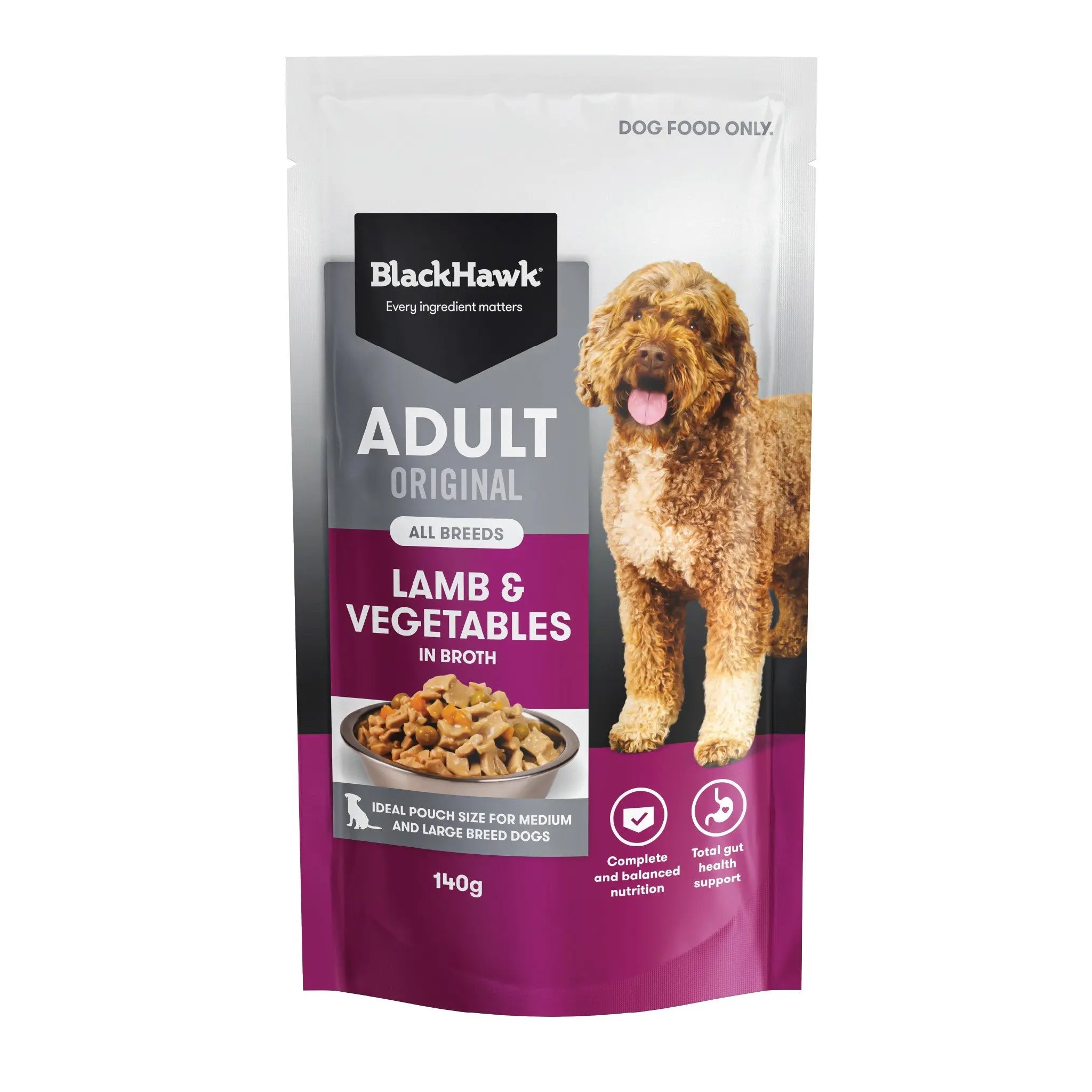 Black Hawk Original Adult Wet Dog Food 140g – 10 Pack
