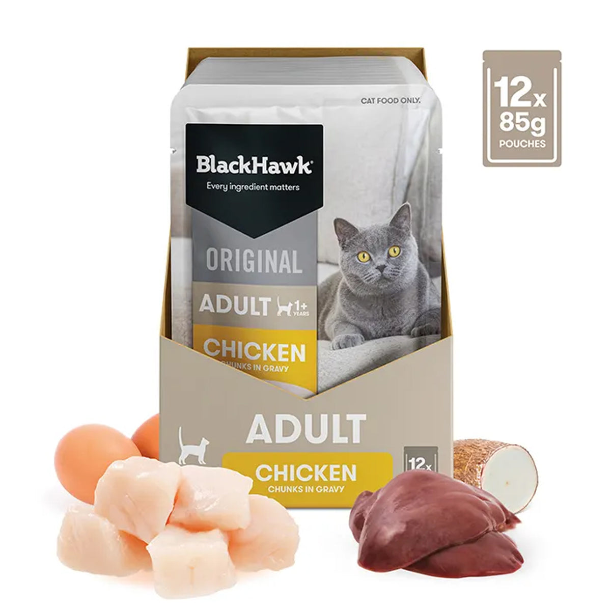 Black Hawk Cat Chicken in Gravy 12 x 85g