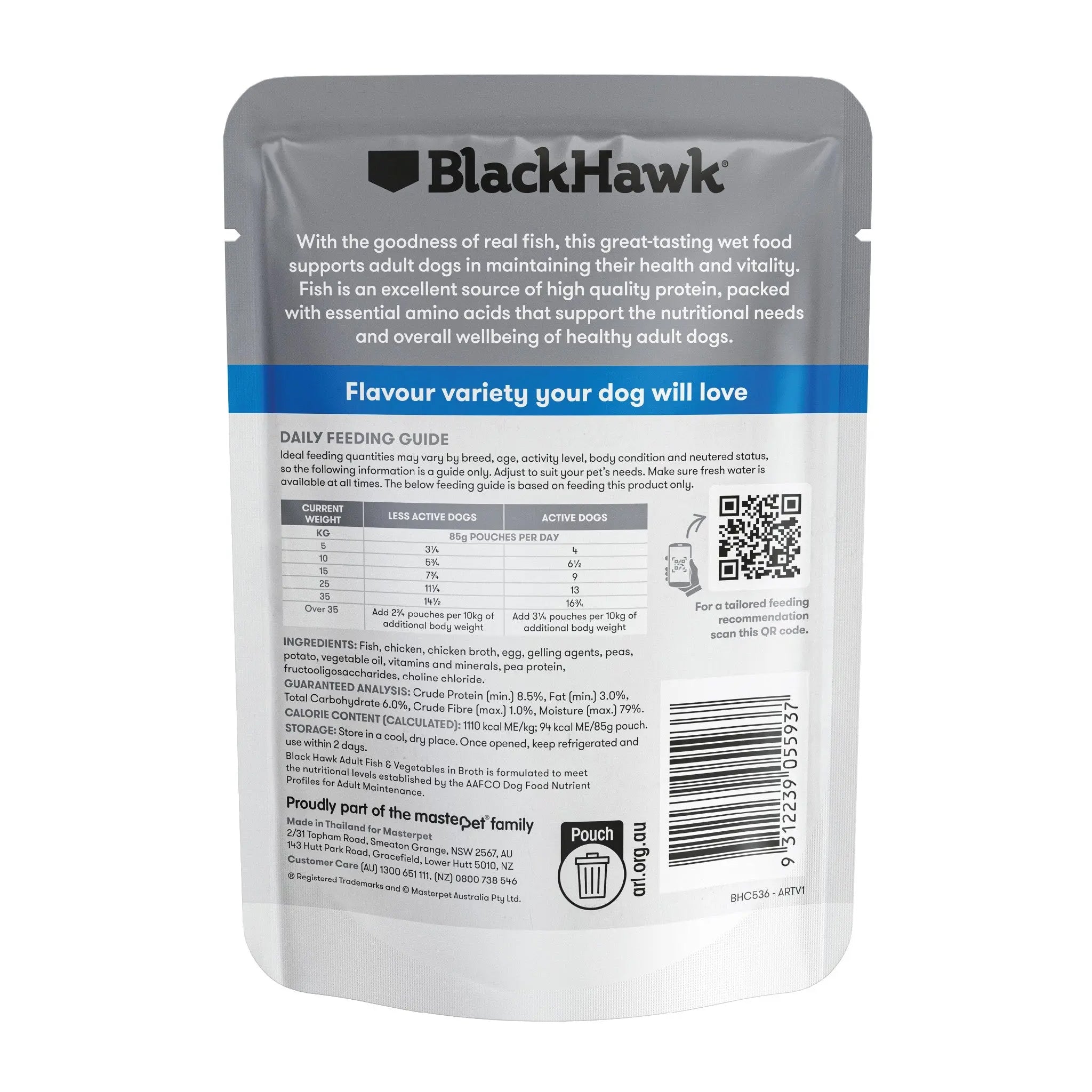 Black Hawk Original Adult Wet Dog Food 85g – 12 Pack