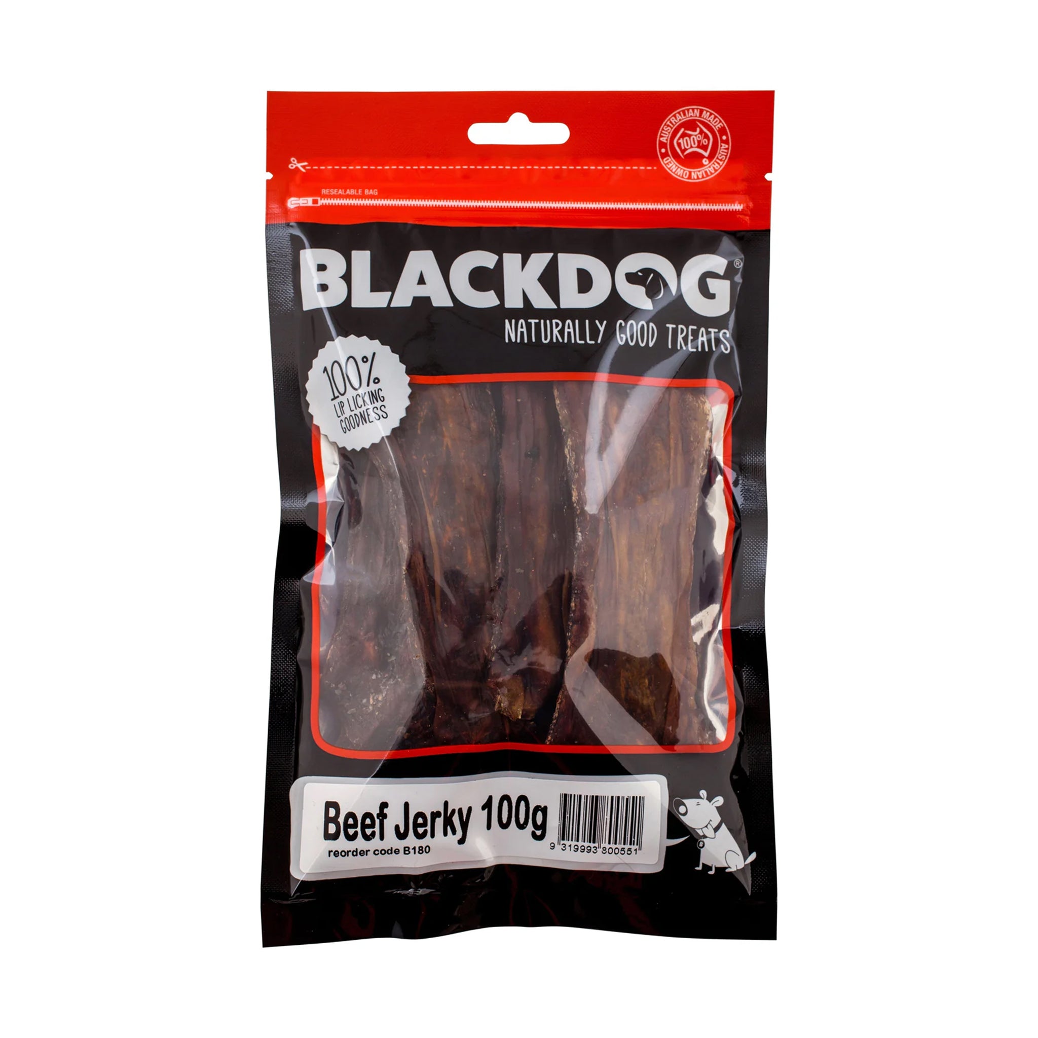 Blackdog Beef Jerky Dog Treats 100g