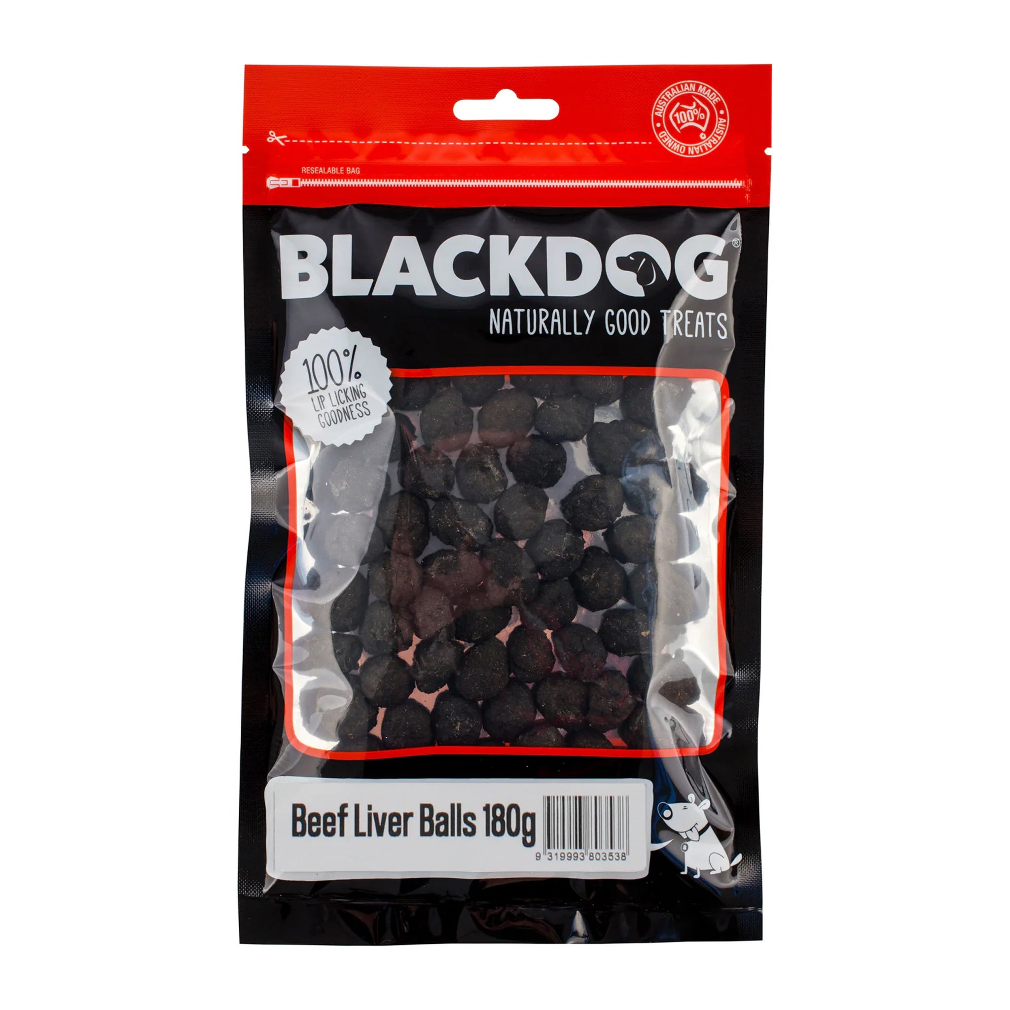 Blackdog Beef Liver Balls Dog Treats 180g