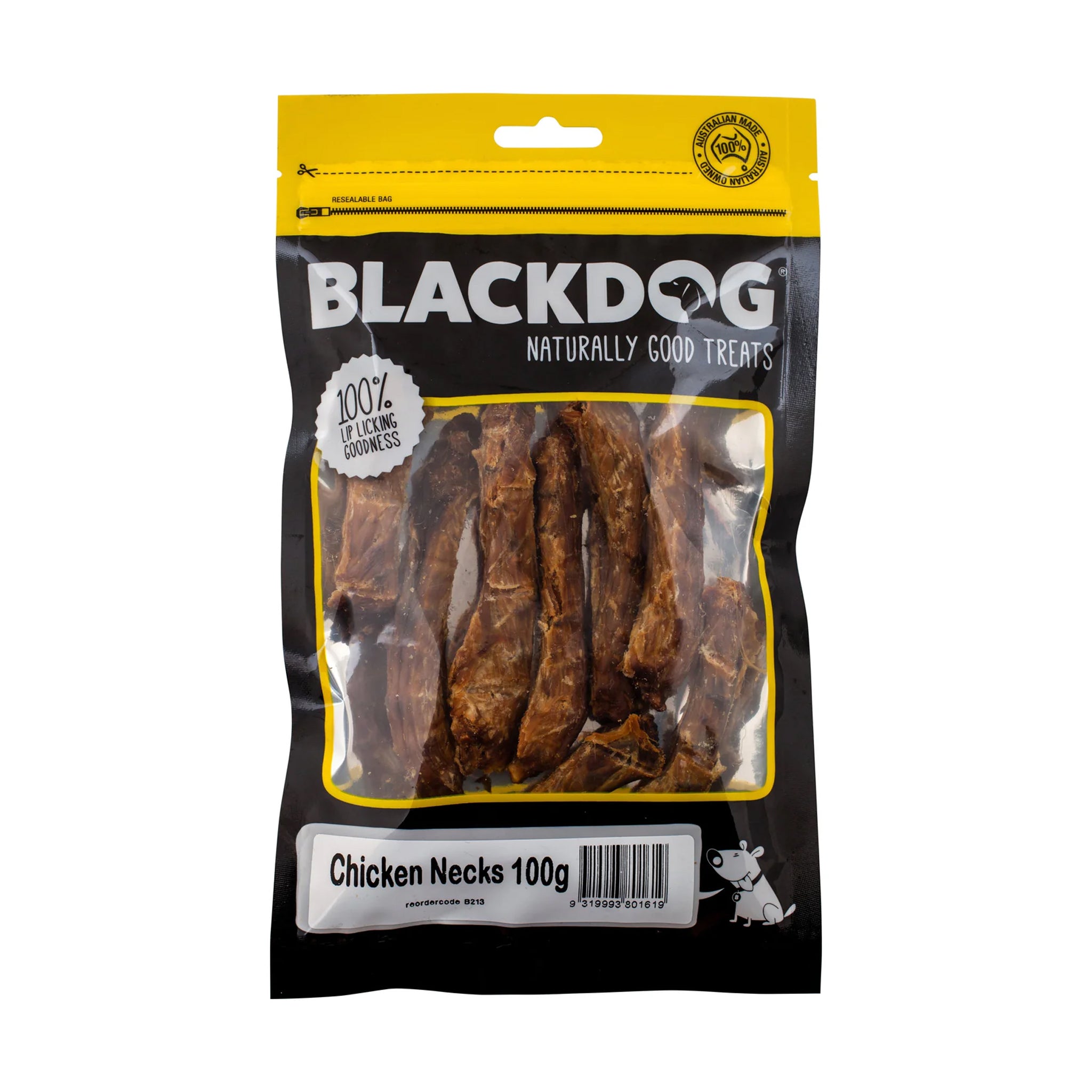 Blackdog Chicken Necks Dog Treats 100g