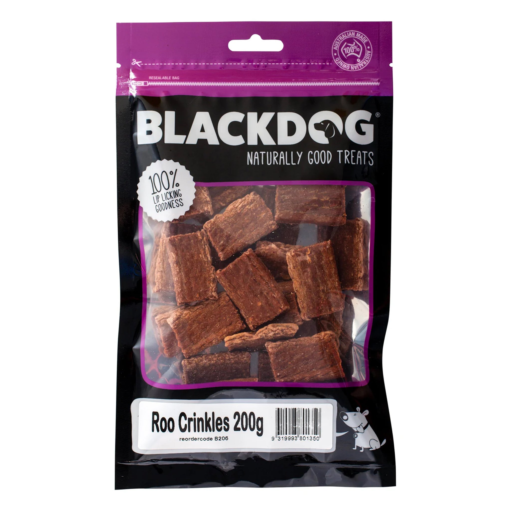 Blackdog Kangaroo Crinkles Dog Treats 200g