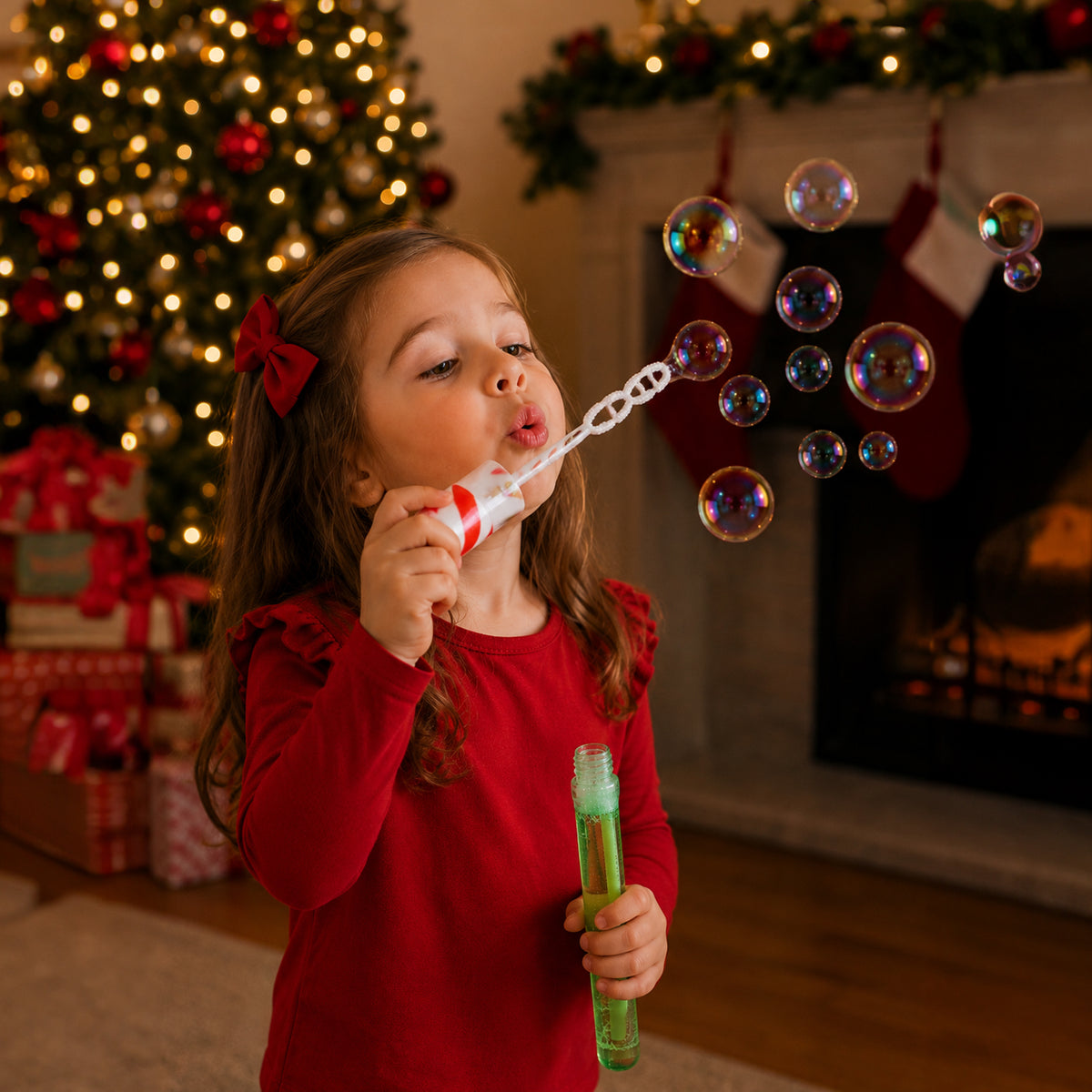 Bubble Wand Xmas Candy Cane 110ml
