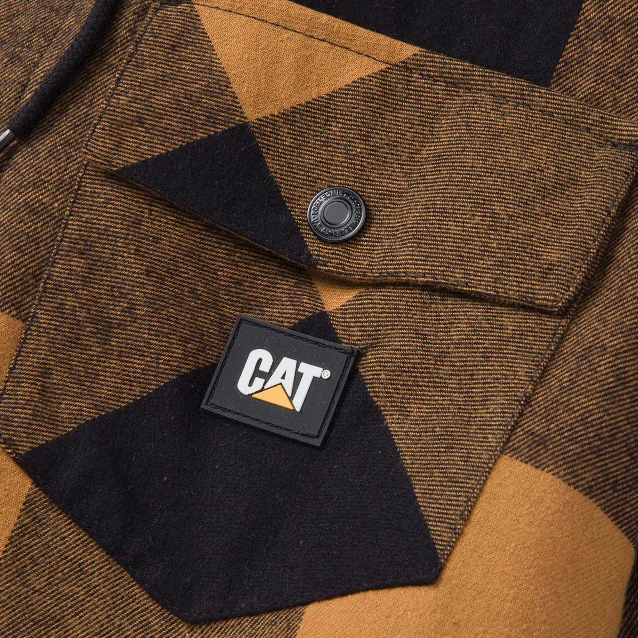 CAT Hooded Flannel Shirt Jacket