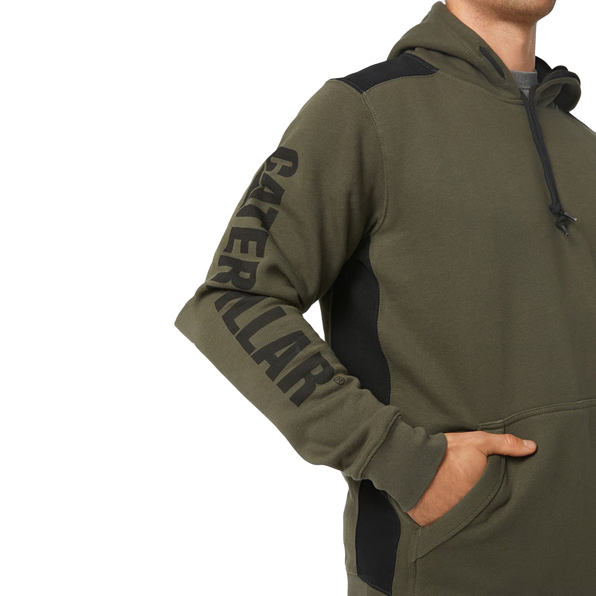 CAT Logo Panel Hooded Sweatshirt